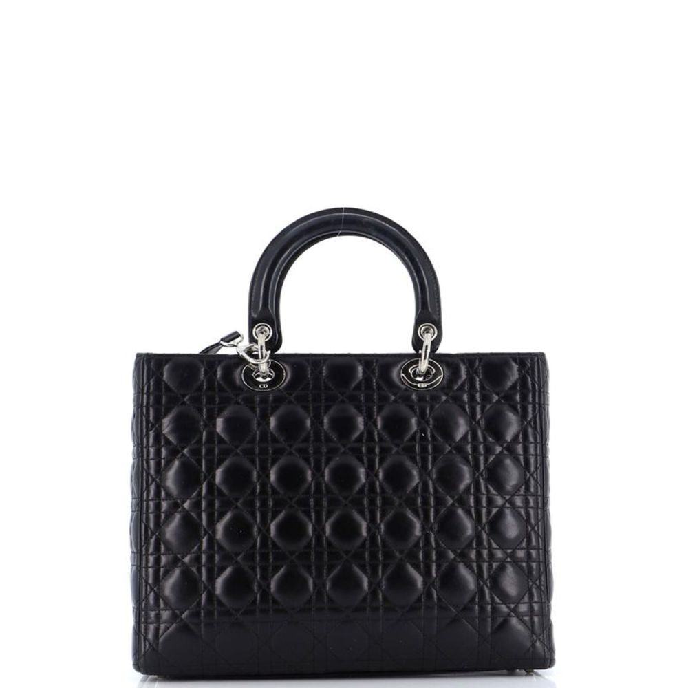 Christian Dior Vintage Lady Dior Bag Cannage Quilt Lambskin Large Black - Picture 3 of 9